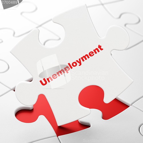 Image of Business concept: Unemployment on puzzle background