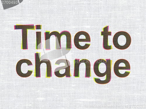 Image of Timeline concept: Time to Change on fabric texture background