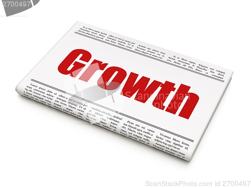 Image of Finance concept: newspaper headline Growth