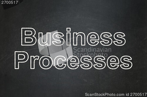 Image of Business concept: Business Processes on chalkboard background