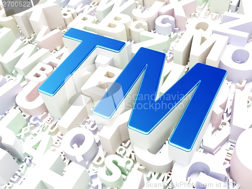 Image of Law concept: Trademark on alphabet background