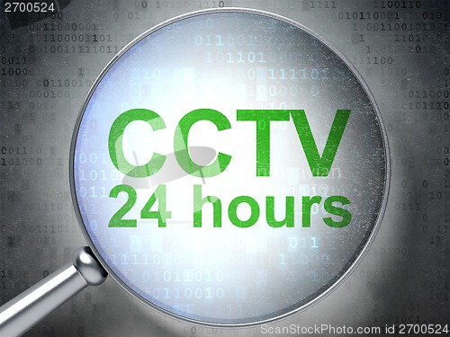 Image of Safety concept: CCTV 24 hours with optical glass
