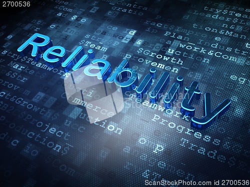 Image of Finance concept: Blue Reliability on digital background