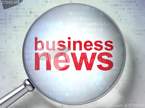 Image of News concept: Business News with optical glass