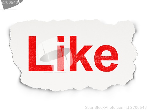 Image of Social media concept: Like on Paper background