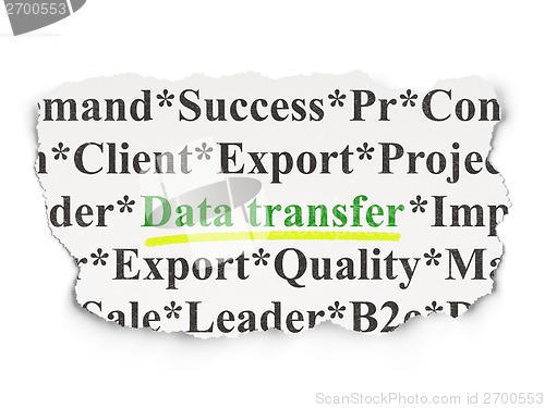 Image of Data concept: Data Transfer on Paper background