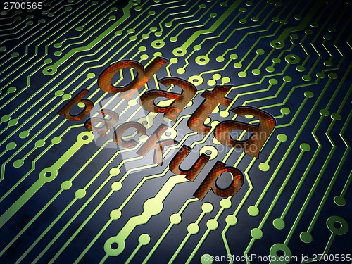 Image of Data concept: Data Backup on circuit board background