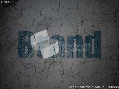 Image of Advertising concept: Brand on grunge wall background