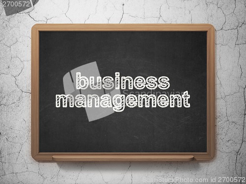 Image of Finance concept: Business Management on chalkboard background