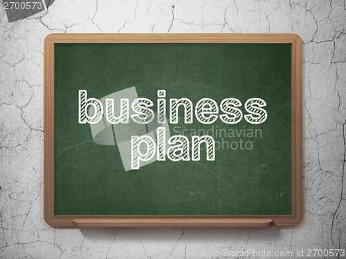 Image of Business concept: Business Plan on chalkboard background
