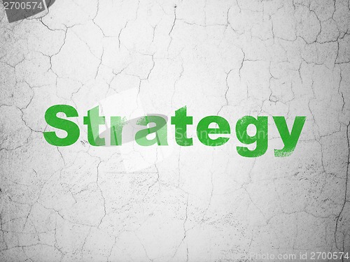 Image of Finance concept: Strategy on wall background