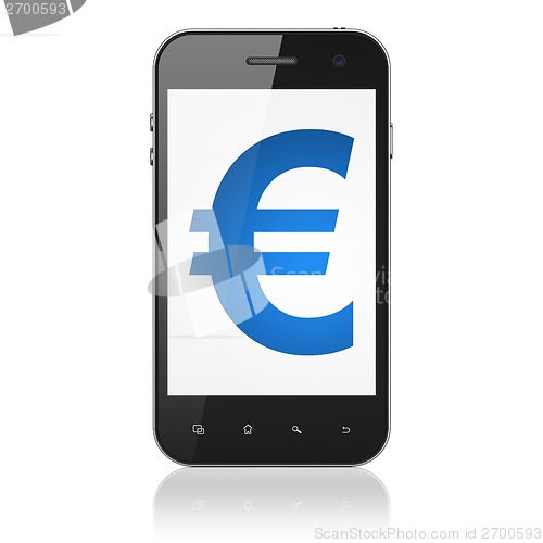 Image of Currency concept: Euro on smartphone