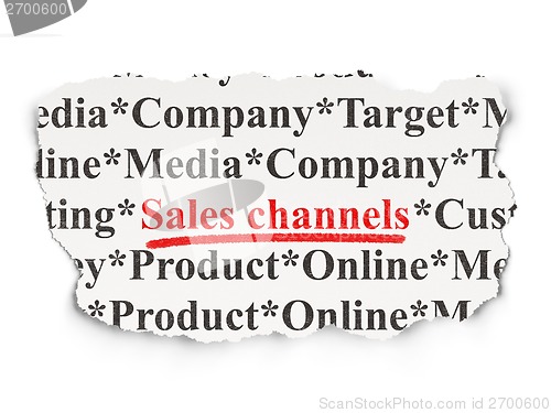 Image of Advertising concept: Sales Channels on Paper background