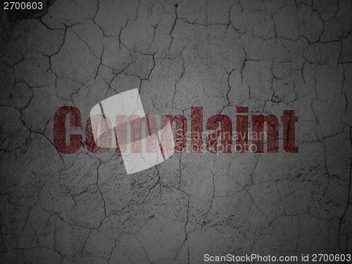 Image of Law concept: Complaint on grunge wall background