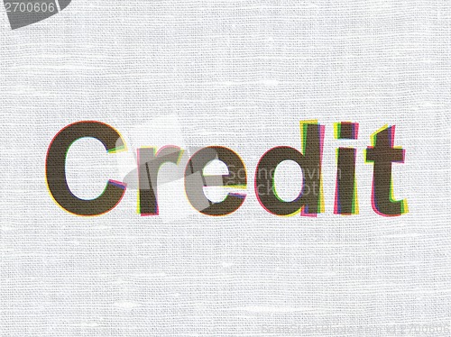 Image of Finance concept: Credit on fabric texture background