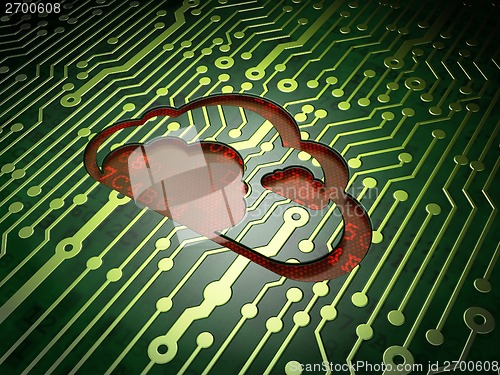 Image of Cloud computing concept: Cloud on circuit board background