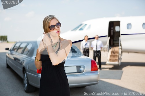 Image of Elegant Woman At Airport Terminal