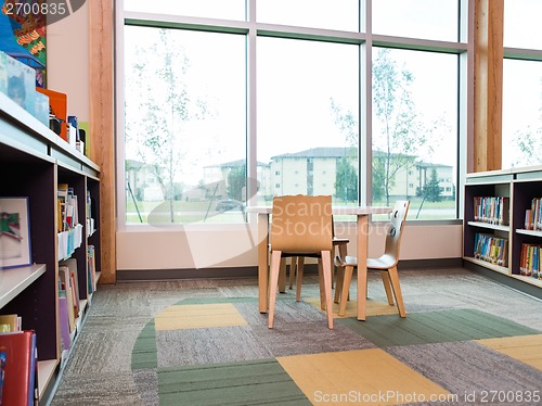 Image of Interior Of Library With Bookshelves