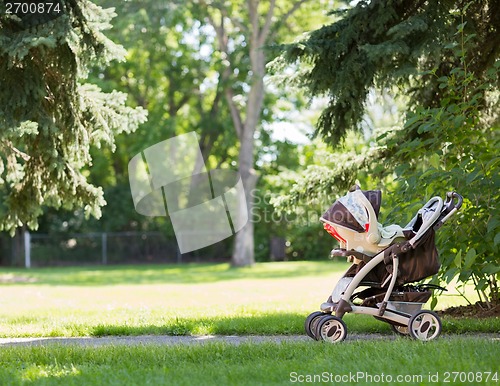 Image of Baby Stroller In Park