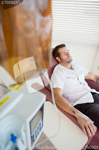 Image of Male Patient Receiving Chemotherapy