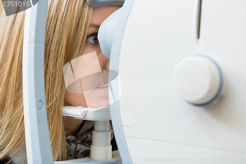 Image of Patient's Eyes Being Examined By Digital Retina Camera