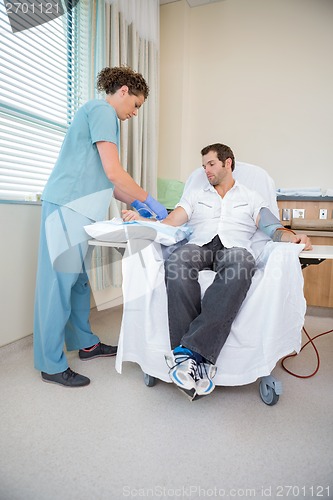 Image of Nurse Starting Dialysis Machine