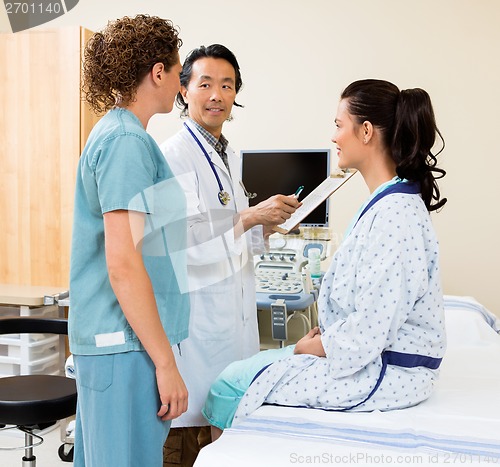 Image of Medical Team With Patient In Sonography Room