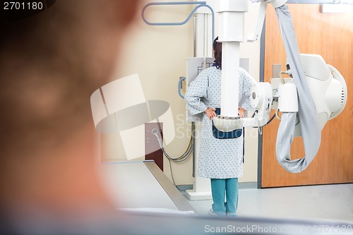 Image of Patient Getting Chest Xray