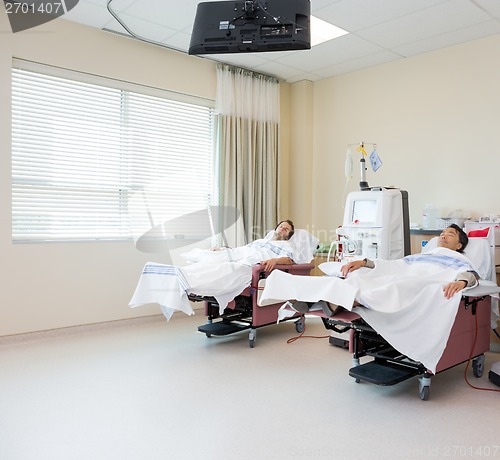 Image of Patients Receiving Renal Dialysis In Hospital Room