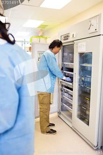 Image of Medical Staff Accessing Blood Bank