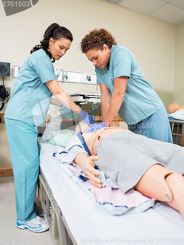 Image of Nurses Performing CPR On Dummy Patient