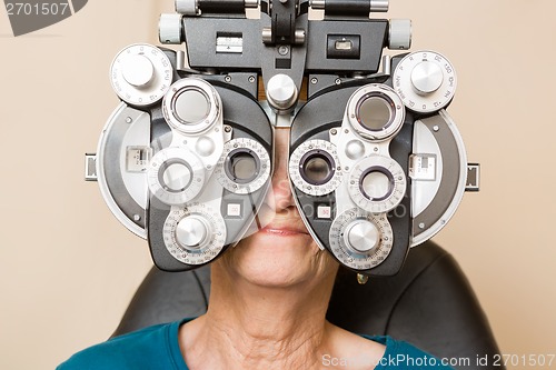 Image of Woman Having An Eye Test