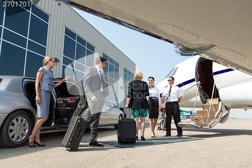 Image of Business Professional About To Board Private Jet