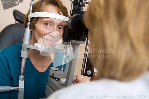Image of Senior Woman Having Eye Test
