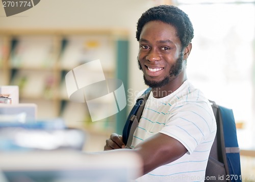 Image of Happy Student In Bookstore
