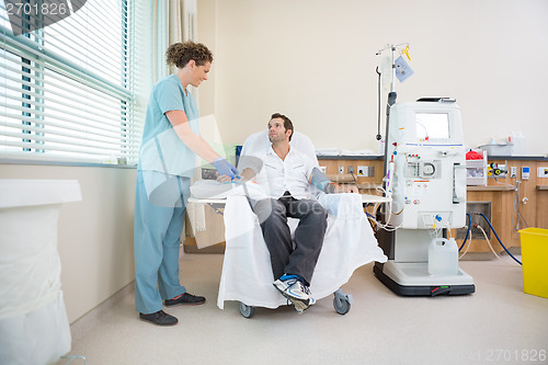 Image of Nurse and Patient on Renal Ward