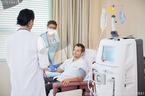 Image of Medical Team With Patient Undergoing Renal Dialysis