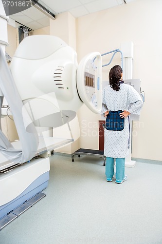 Image of Patient Getting Chest Xray