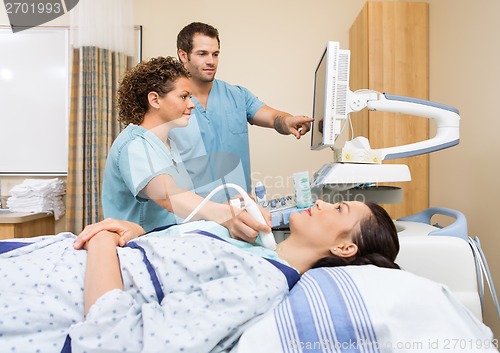 Image of Nurses Performing Ultrasound Procedure