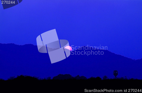 Image of Blue sunset abstract