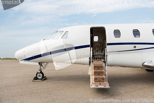 Image of Business Jet With Open Door