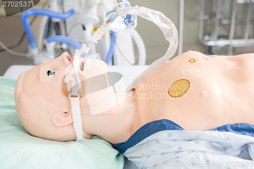 Image of Endotracheal Tube Attached To Dummy