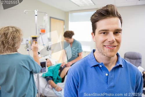 Image of Father at Hospital During Child Birth