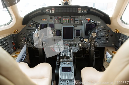 Image of Cockpit Of Private Business Jet