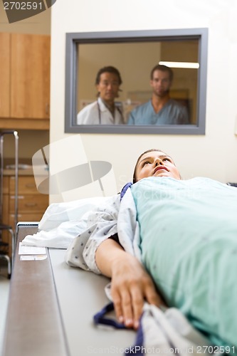 Image of Female Patient Getting Xray