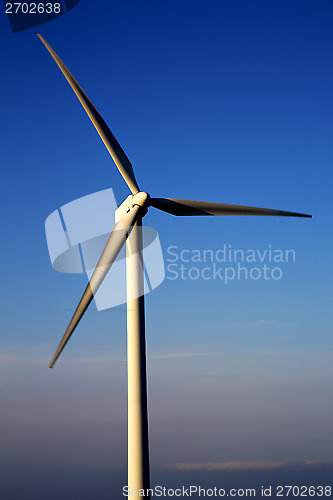 Image of  wind turbines anhe sky in  isle of lanzarote spain 