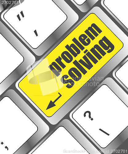 Image of problem solving button on computer keyboard key