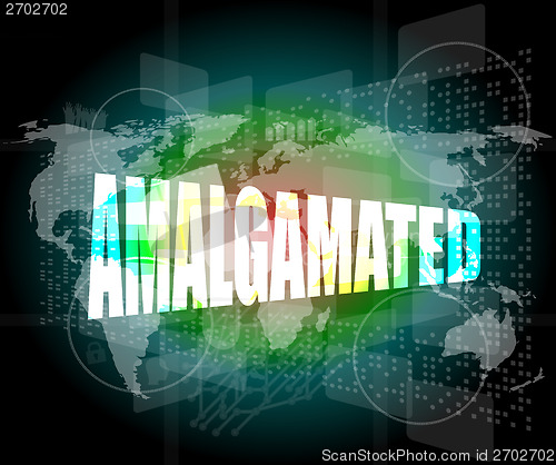 Image of business concept, amalgamated on digital touch screen interface