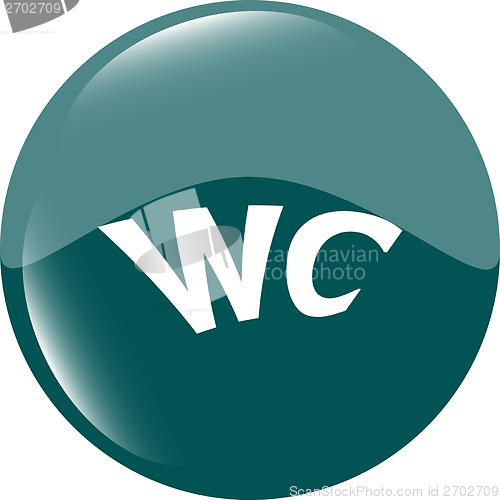 Image of wc icon, web button isolated on white