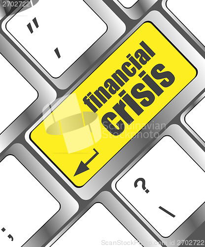 Image of financial crisis key showing business insurance concept, business concept